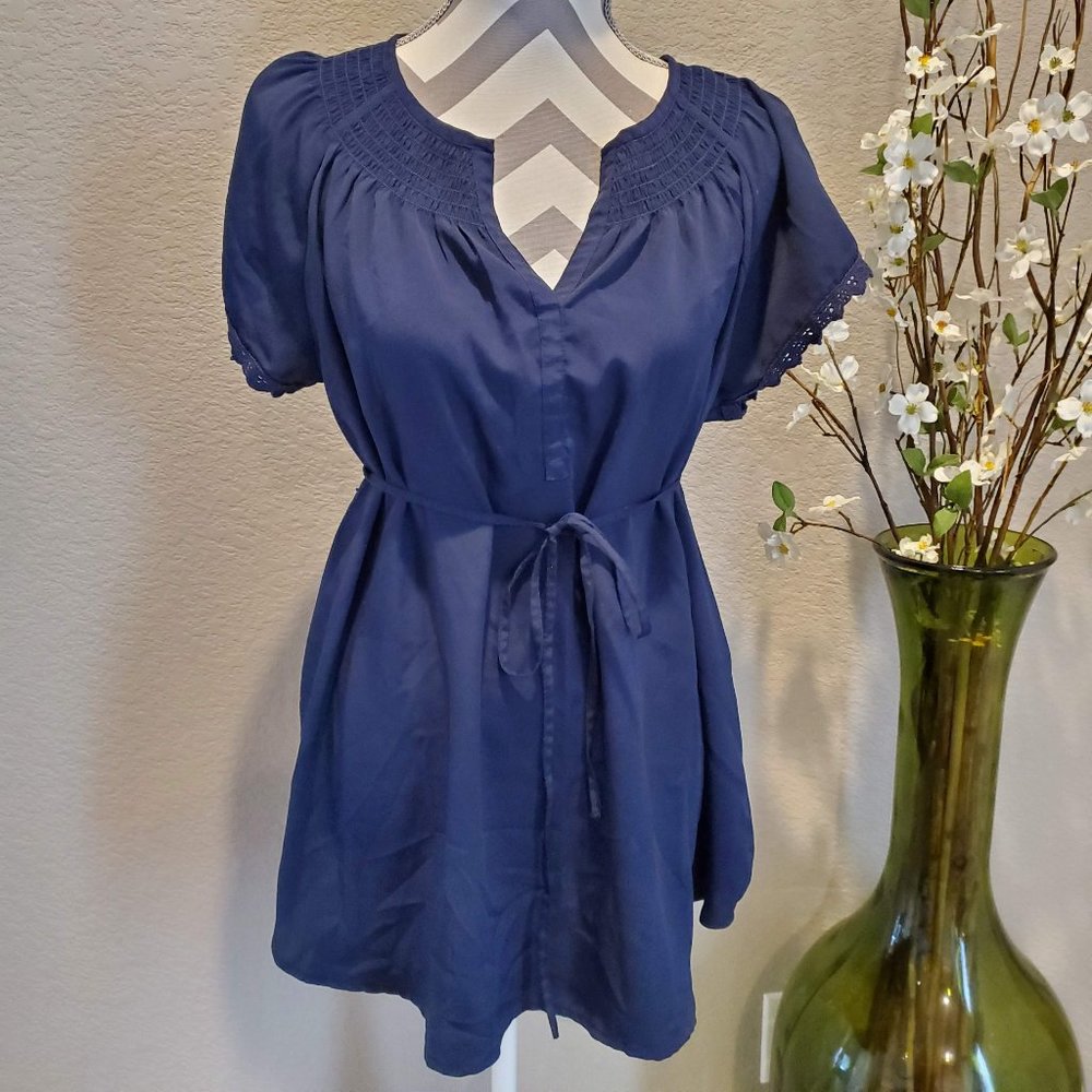Motherhood Maternity Navy Tie Shirt